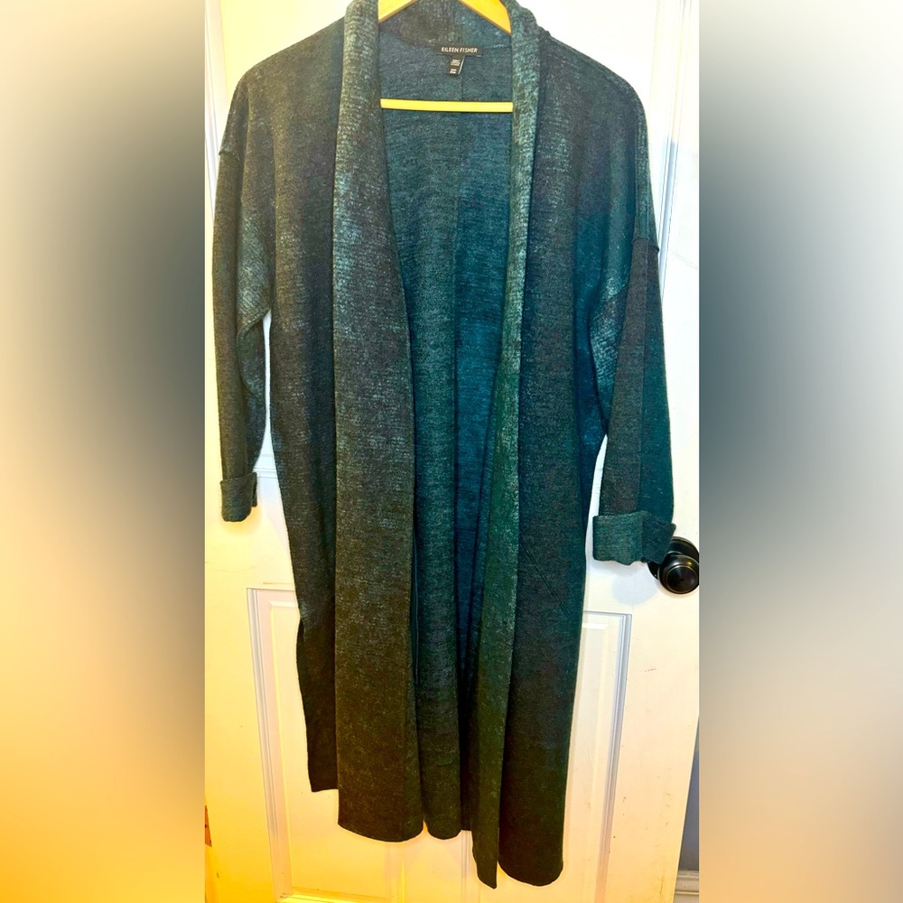 Eileen Fisher Wool car coat - below the knee length.